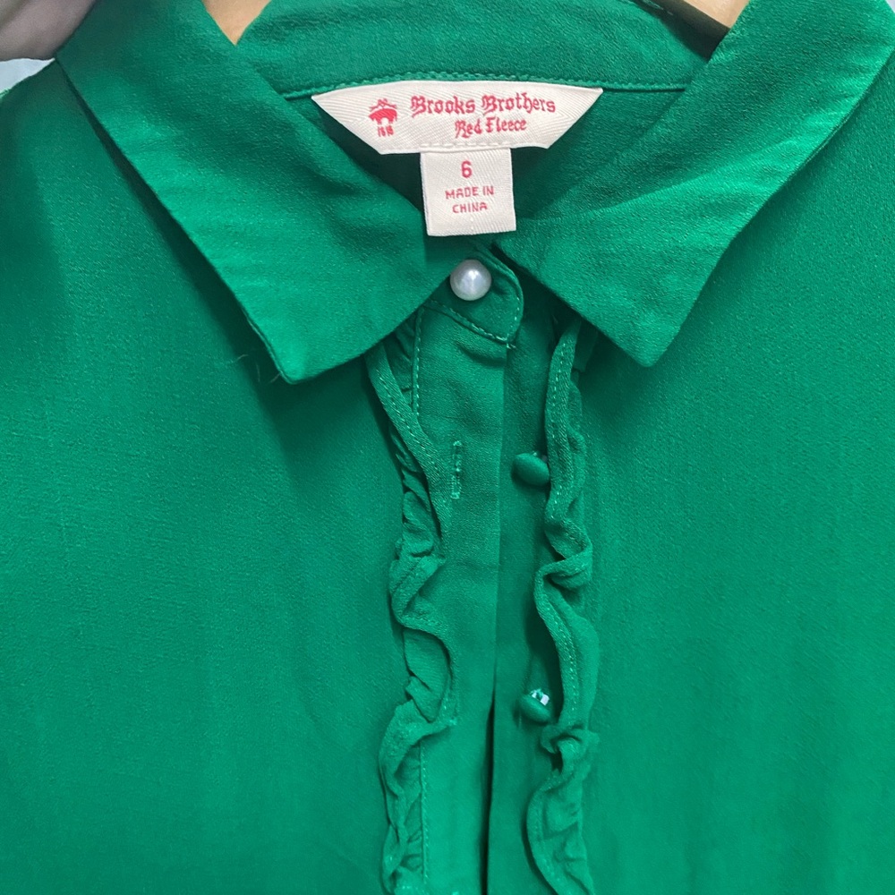 Brooks Brothers Women’s Size 6 Emerald Green Blouse